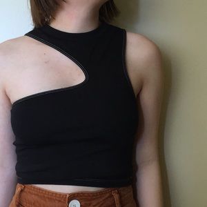 Zara | Black Asymmetrical Crop Top